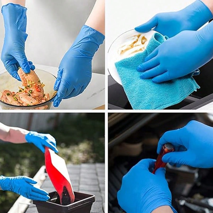 Nitrile Mechanic Glove - 100 шт. прочных одноразовых нитриловых перчаток,