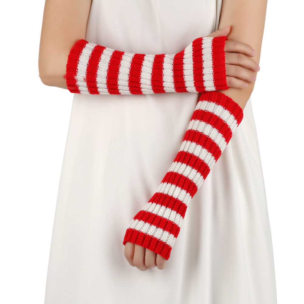 Полосатые безпальцевые нарукав – обзор и цена Fingerless Glove Knit